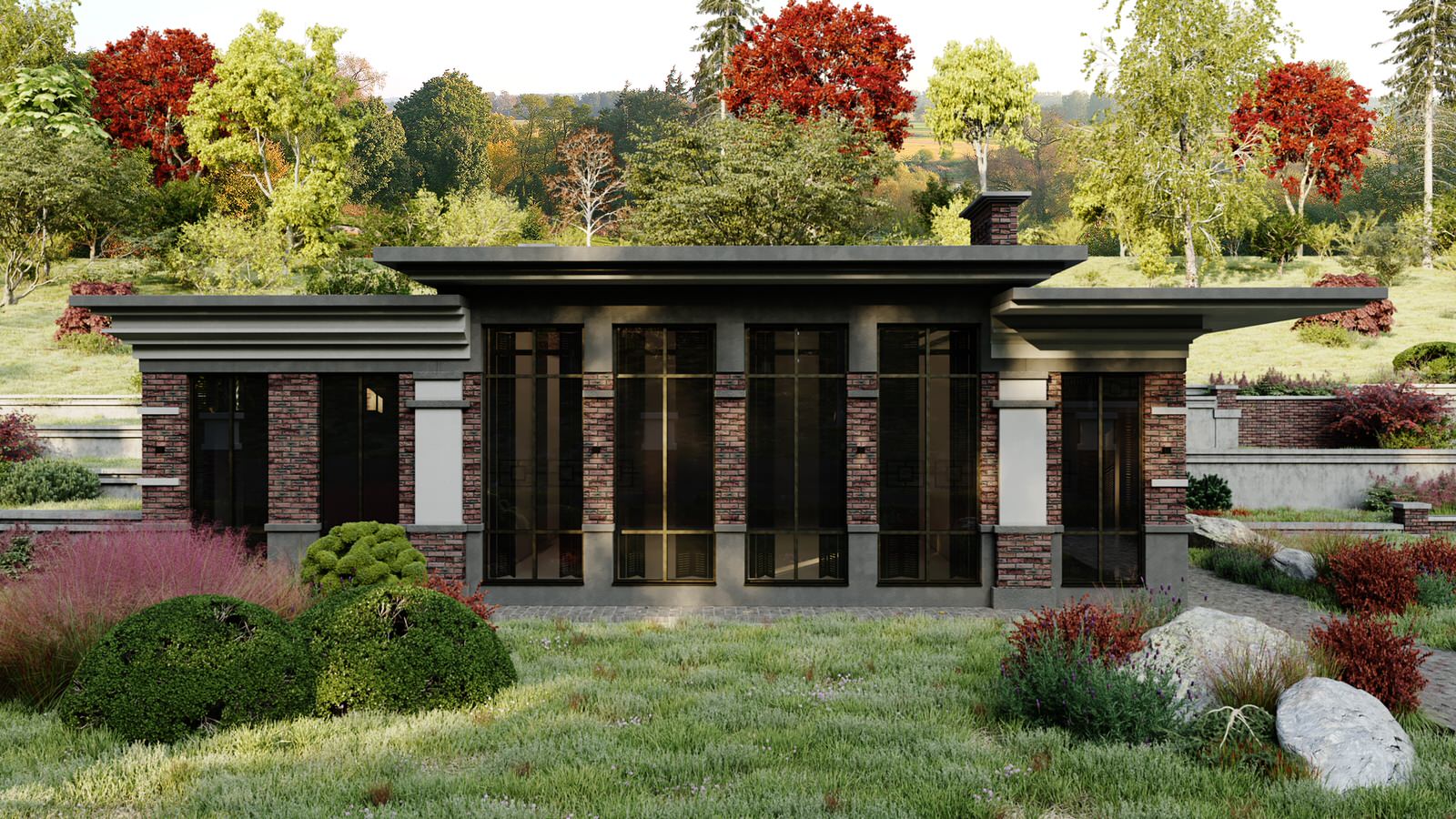 Проект гостевого дома в стиле органической архитектуры