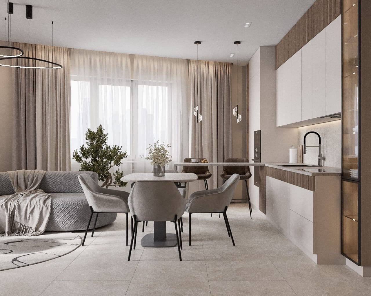 Проект Лилии Малой. Квартира с диваном Kenzo