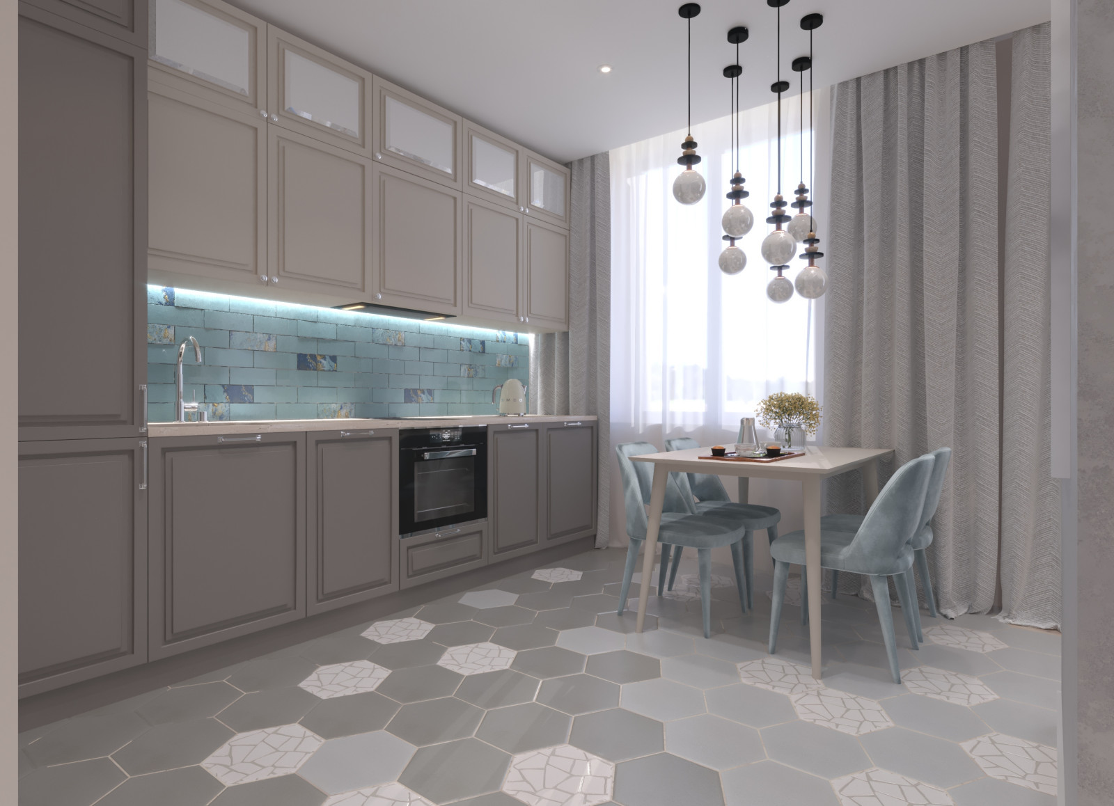 Обложка проекта: Дизайн интерьера однокомнатной квартиры-студии в стиле Контемпорари.