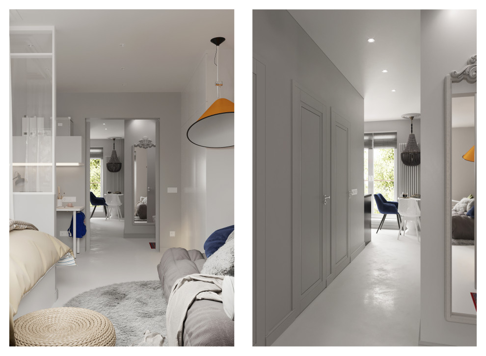 Обложка проекта: Светлая квартира в панельном доме для молодой девушки