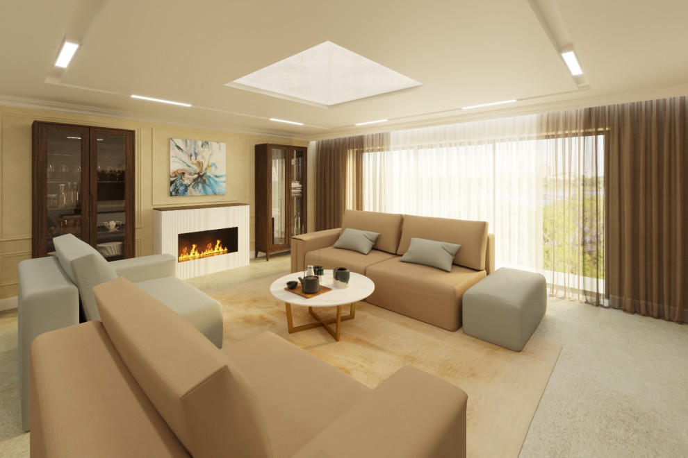 Единое пространство частного дома в стиле Ар-деко