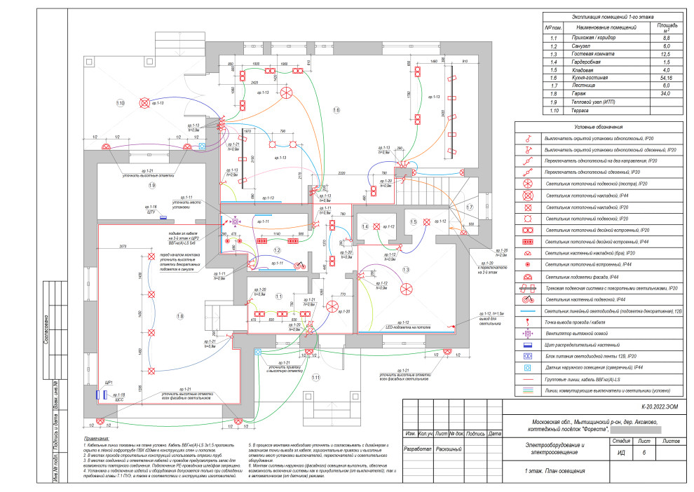 Проект инженерного обеспечения объекта (коттедж), рабочая документация раздела Э