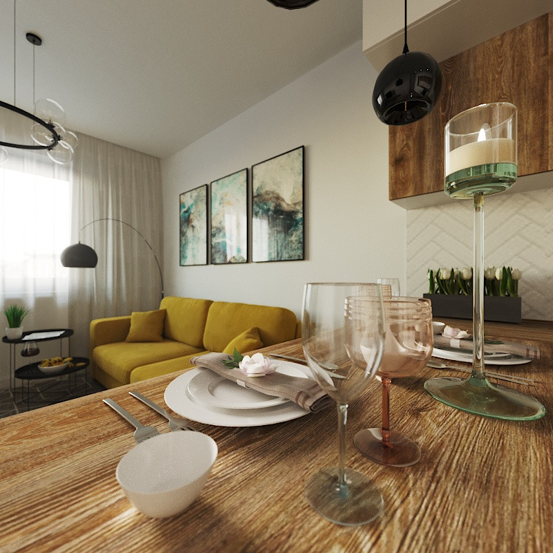 КУХНЯ-ГОСТИНАЯ В ГОРОДСКОЙ КВАРТИРЕ