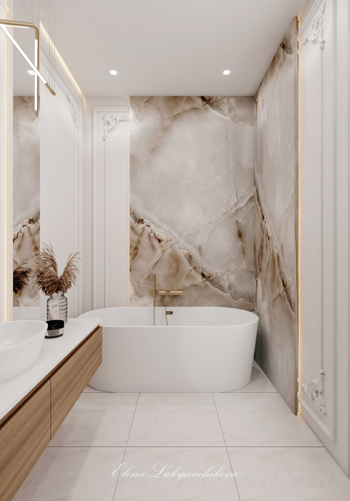 Интерьер ванной комнаты ЖК Grand View, Петровский проспект, Санкт-Петербург