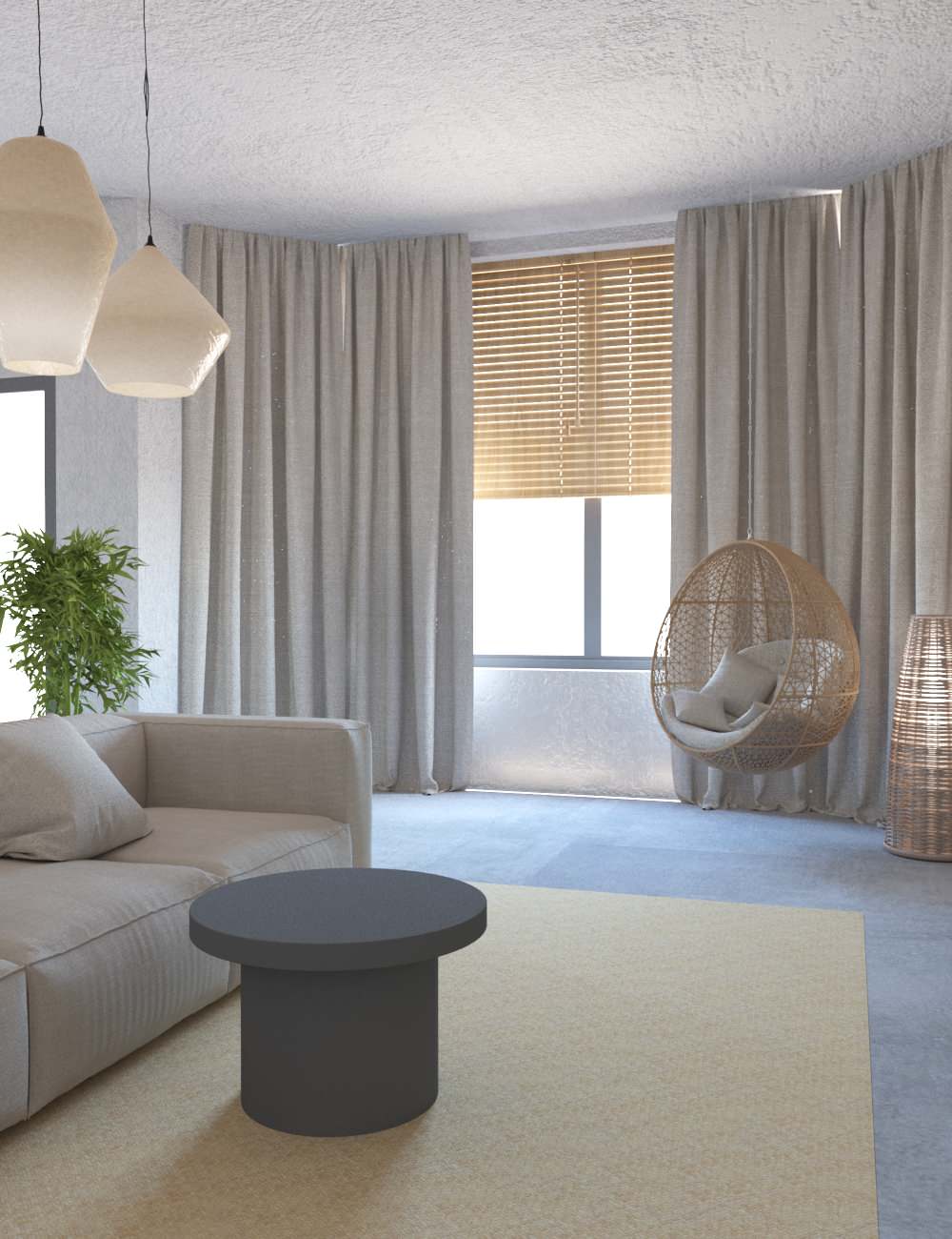 Гостиная с элементами экостиля