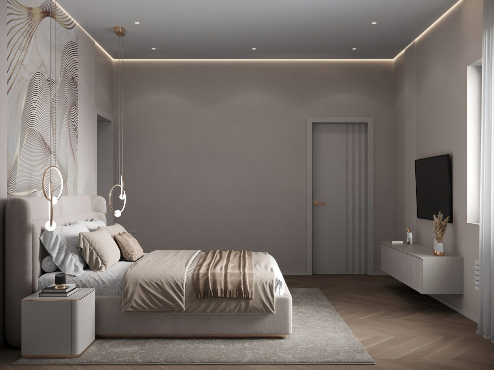 Мастер спальня в двухэтажном доме