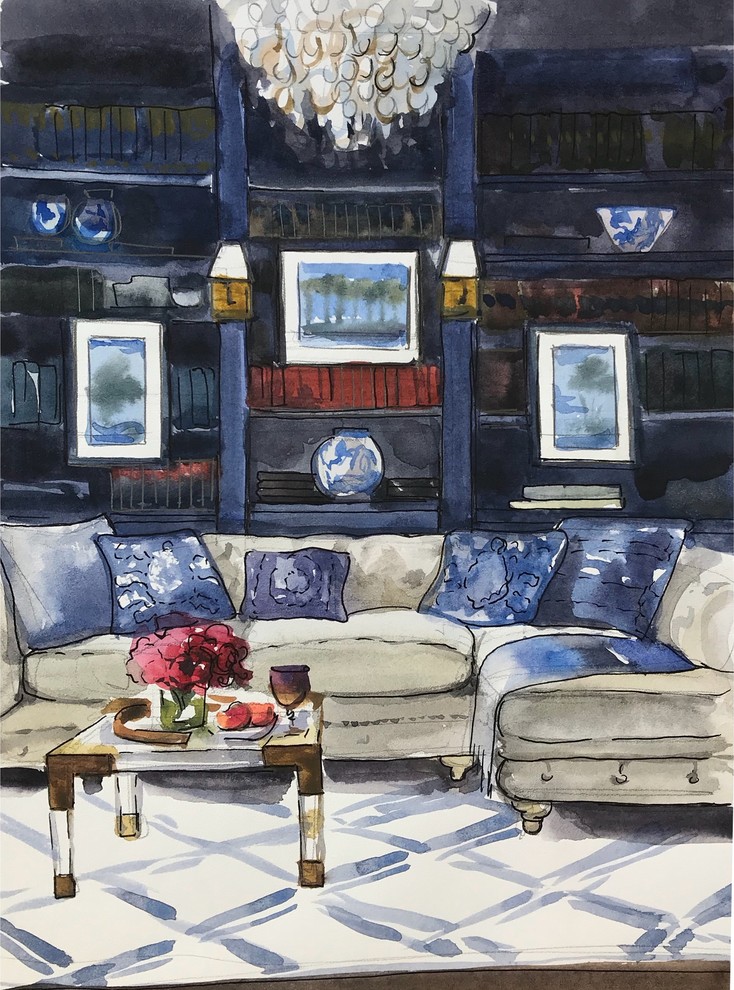 Обложка проекта: Акварельные эскизы интерьеров