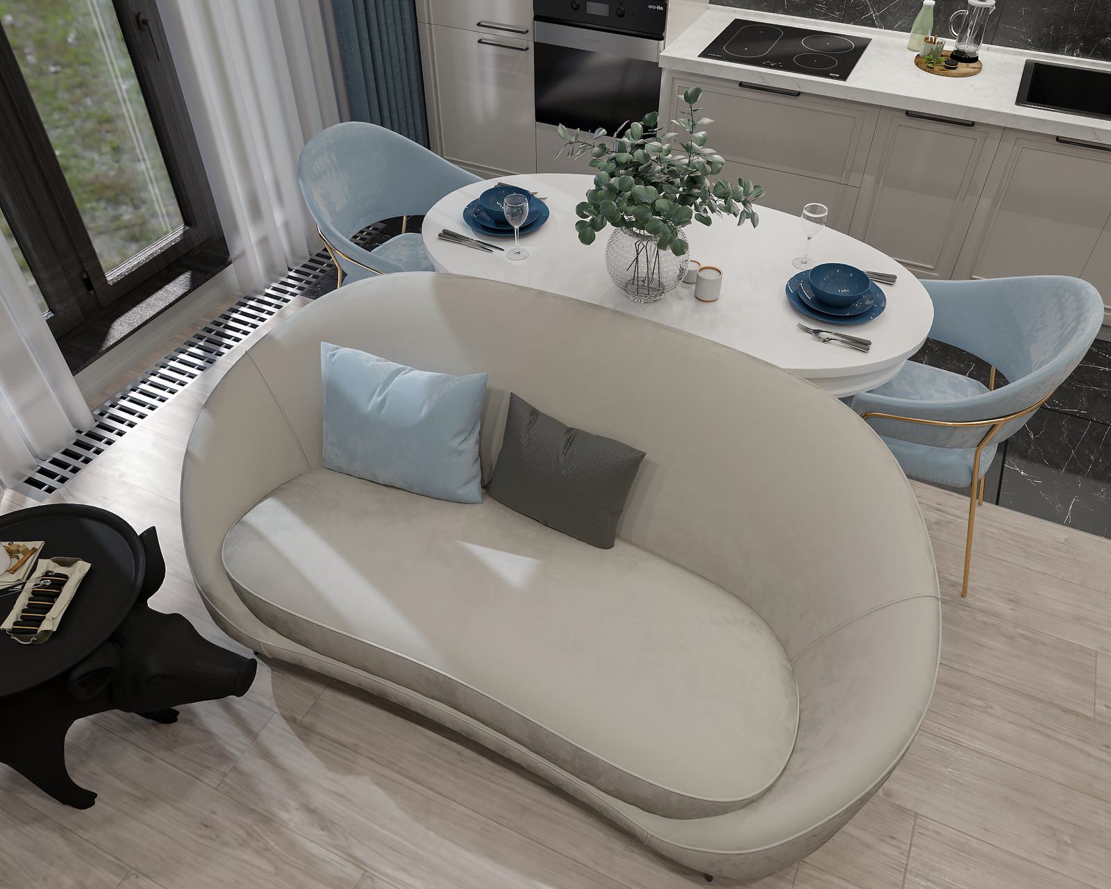 Обложка проекта: Кухня-гостиная 18 кв.м