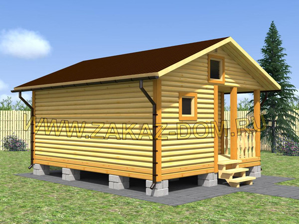 Баня из профилированного бруса (5х6 м) - Проект № Б-18