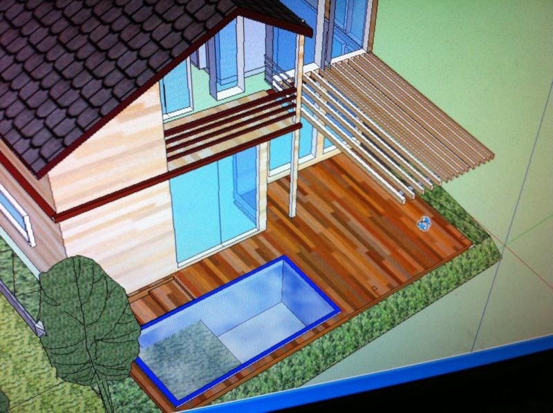 Обложка проекта: Каркасный дом с маленьким бассейном и большим видом, 160 кВ.метров