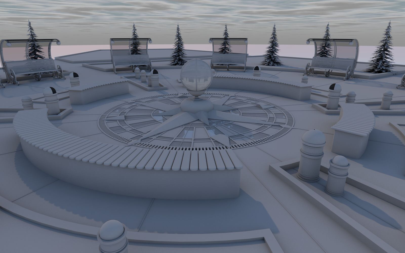 Эскиз -концепт фонтан "Роза ветров"