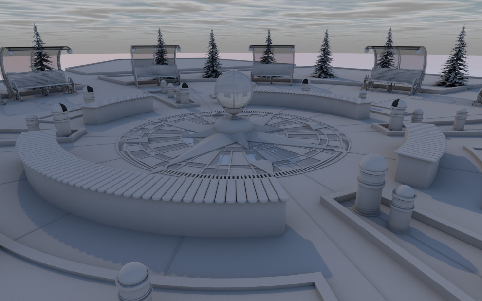 Эскиз -концепт фонтан "Роза ветров"