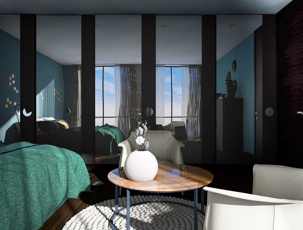 Интерьер спальной комнаты (вариант цветового решения)