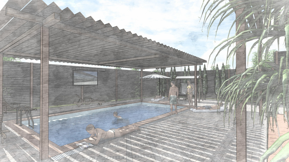 Планировки существующего коттеджа и планировка территории