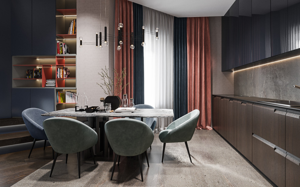 Студия в современном стиле в колониальных тонах