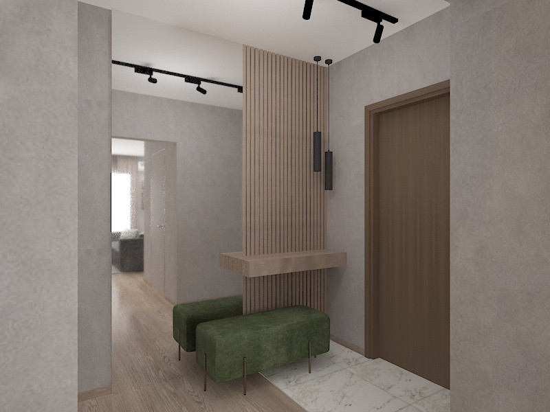 Квартира в современном стиле с элементами лофта, 90 Кв.м