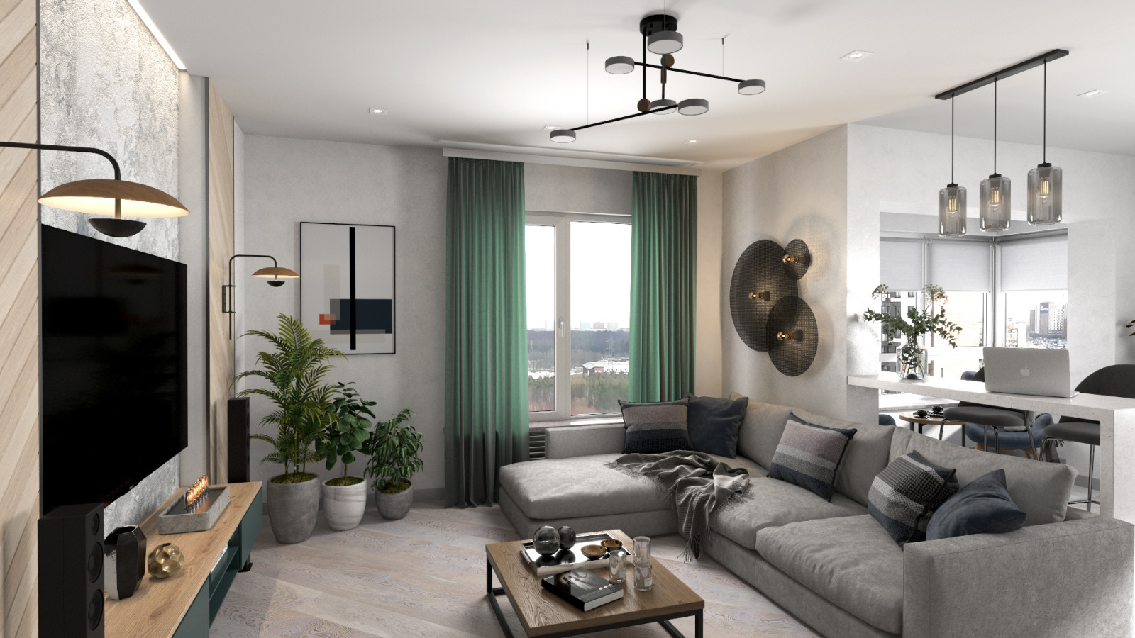 Обложка проекта: Легкость и Современность. Дизайн-проект квартиры 100 м2 в ЖК Гринада г. Москва