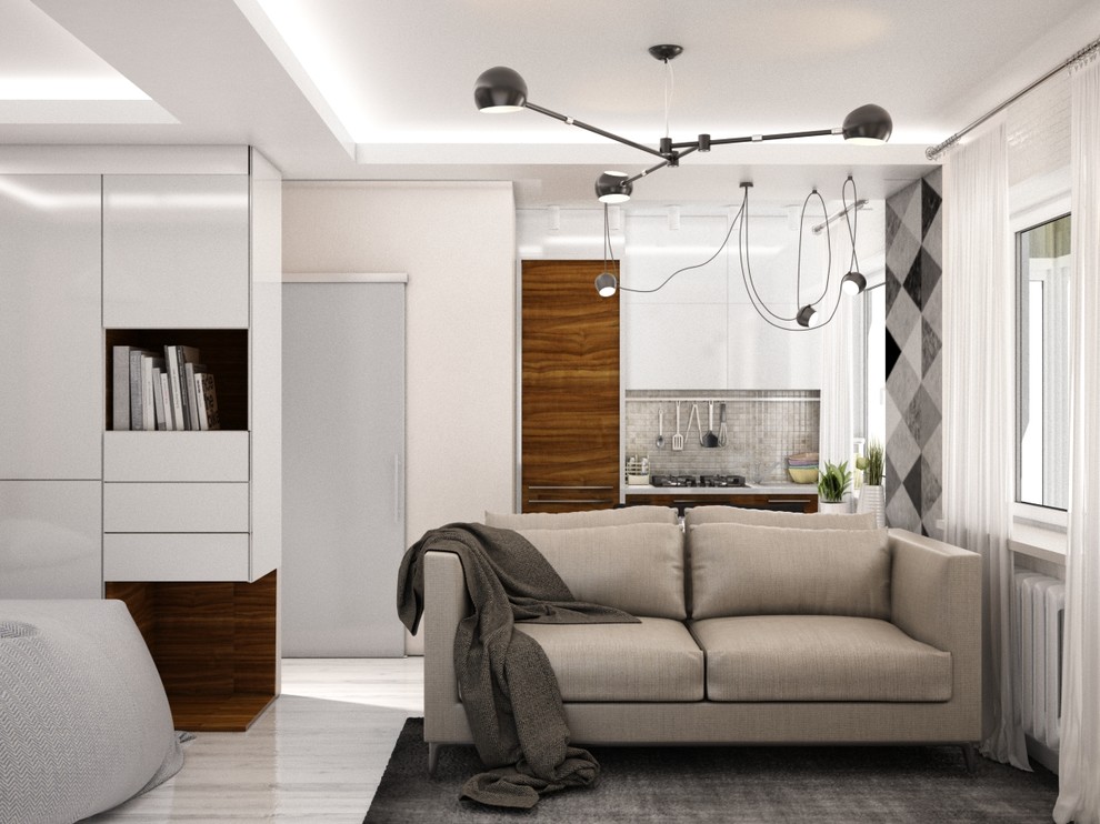 Дизайн-проект квартиры студии общей площадью 30 м2.