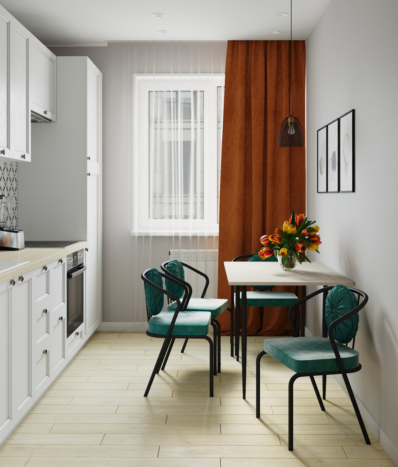 Проект однокомнатной квартиры «Яркий СКАНДИ» для прекрасной молодой особы