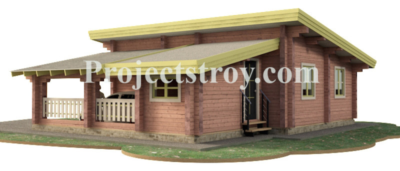 Одноэтажный дом из сухого бруса профилированного