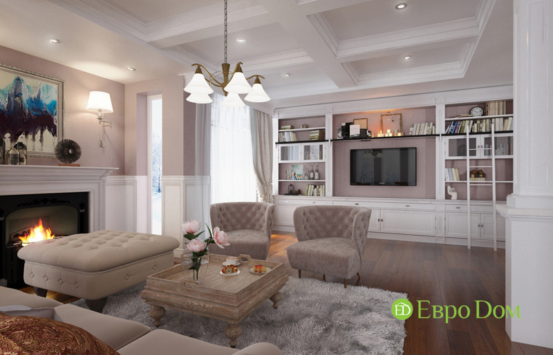 Дизайн интерьера коттеджа 393 кв. м в английском стиле. Фото проекта