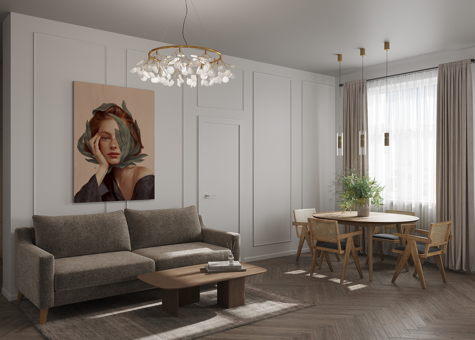 Обложка проекта: Кухня-гостиная в сталинке