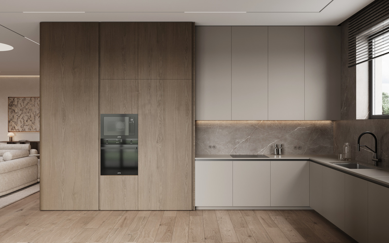 Коттедж (240 кв). Кухня-гостиная