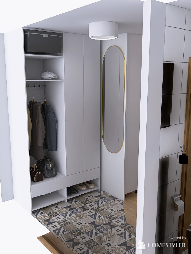 Квартира-студия с кроватью на подиуме для семейной пары