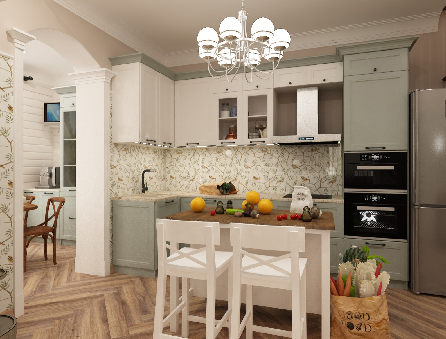 Кухня. Проект таунхауса в Журавлёвых Горах. Кемерово.