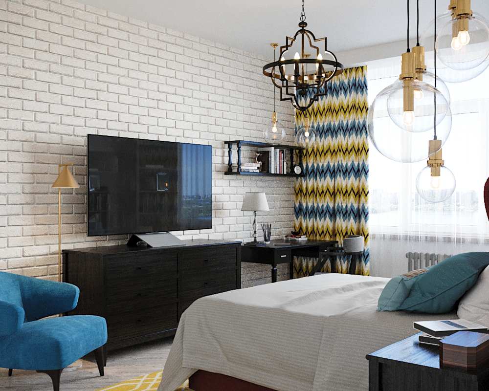 Женственный лофт в ЖК Триколор (визуализация)