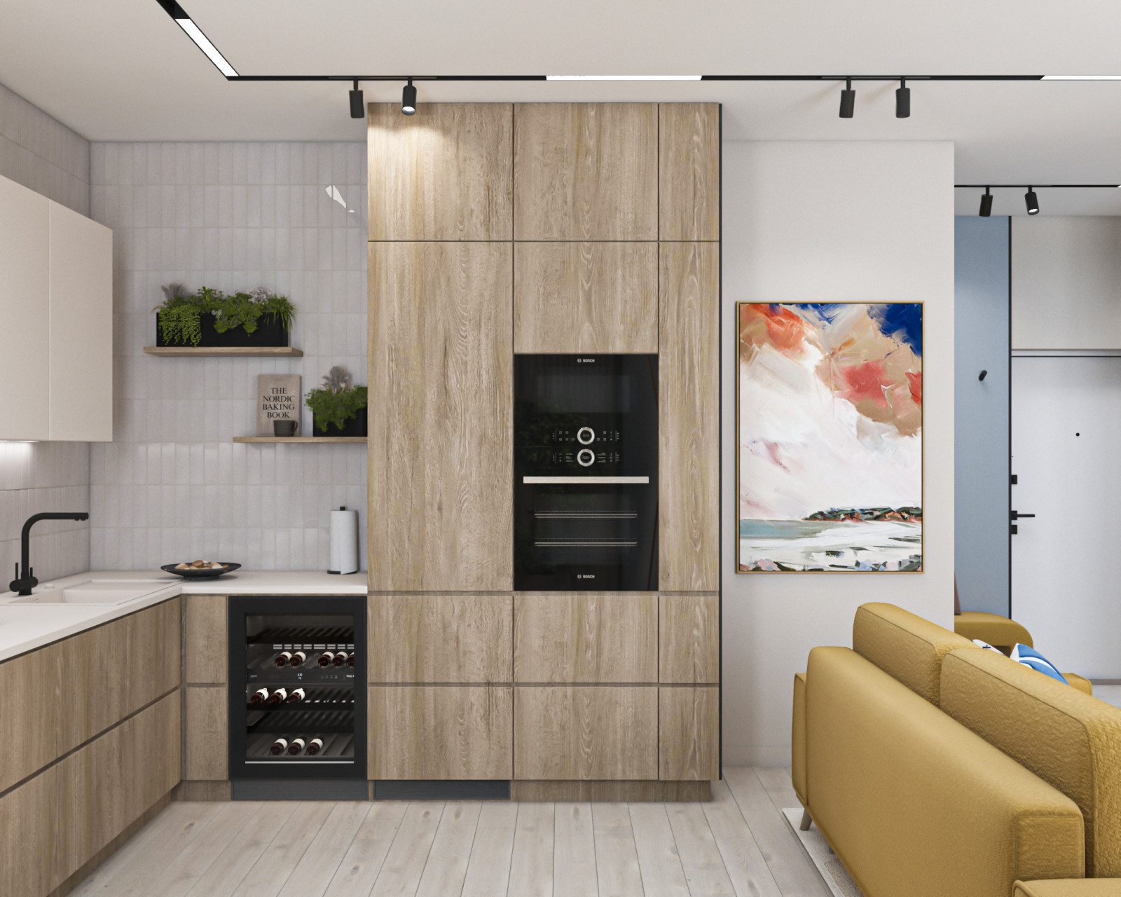 Дизайн двухкомнатной квартиры 65кв.м в центе города для молодой девушки.