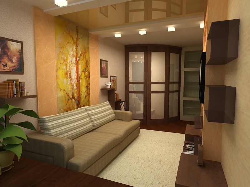 Эскизный проект комнат в 3х-комнатной квартире на Ленинском проспекте