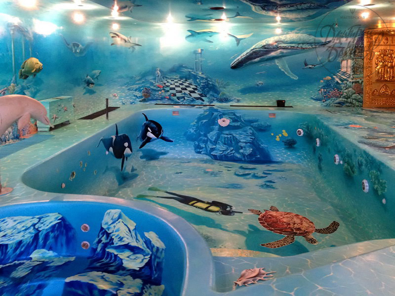 Art Painting of Swimming Pools