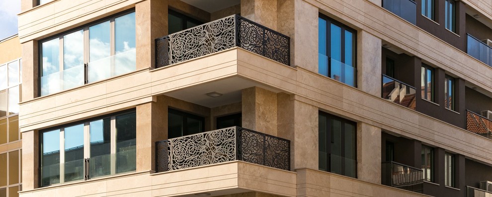 облицовка фасадов травертином из Ирана