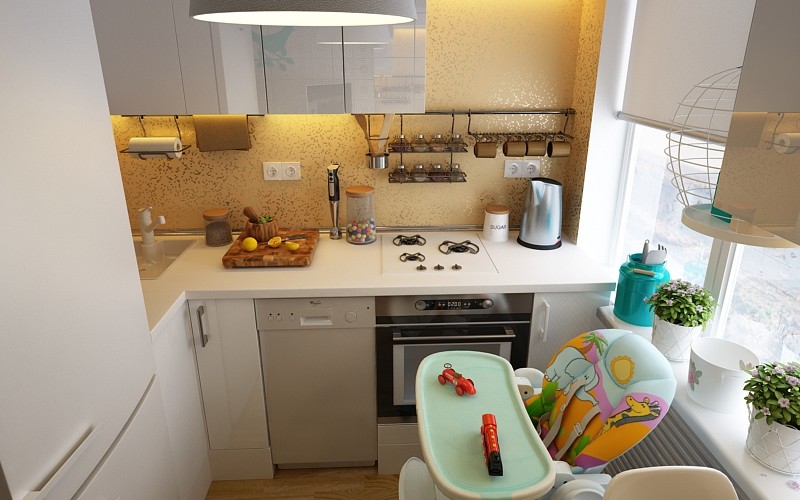 Маленькая кухня - визуализации