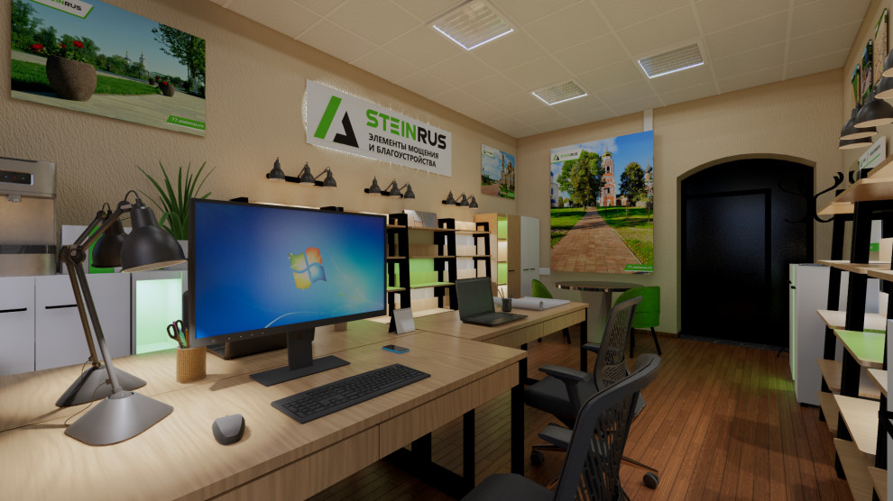 проект Дизайна Интерьеров Шоурума производителя тротуарной плитки и изделий из б