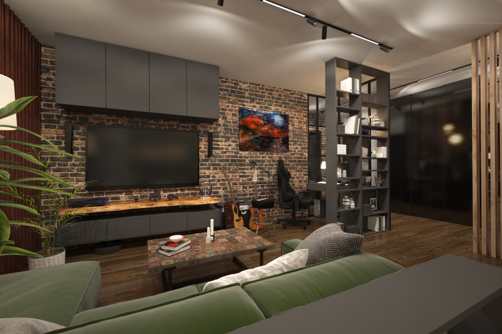 Обложка проекта: Квартира в стиле – барный лофт