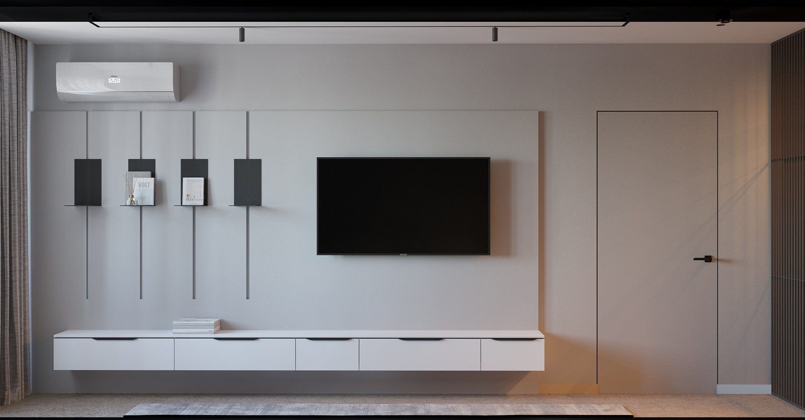 ТВ зона в спальне