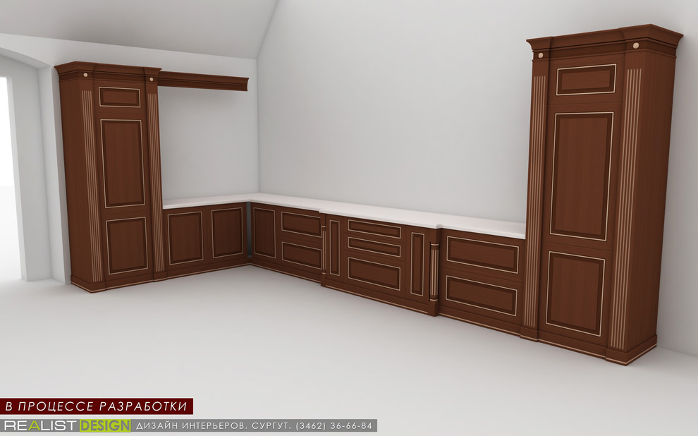 Обложка проекта: Разработка дизайна кухни для выполнения её из массива