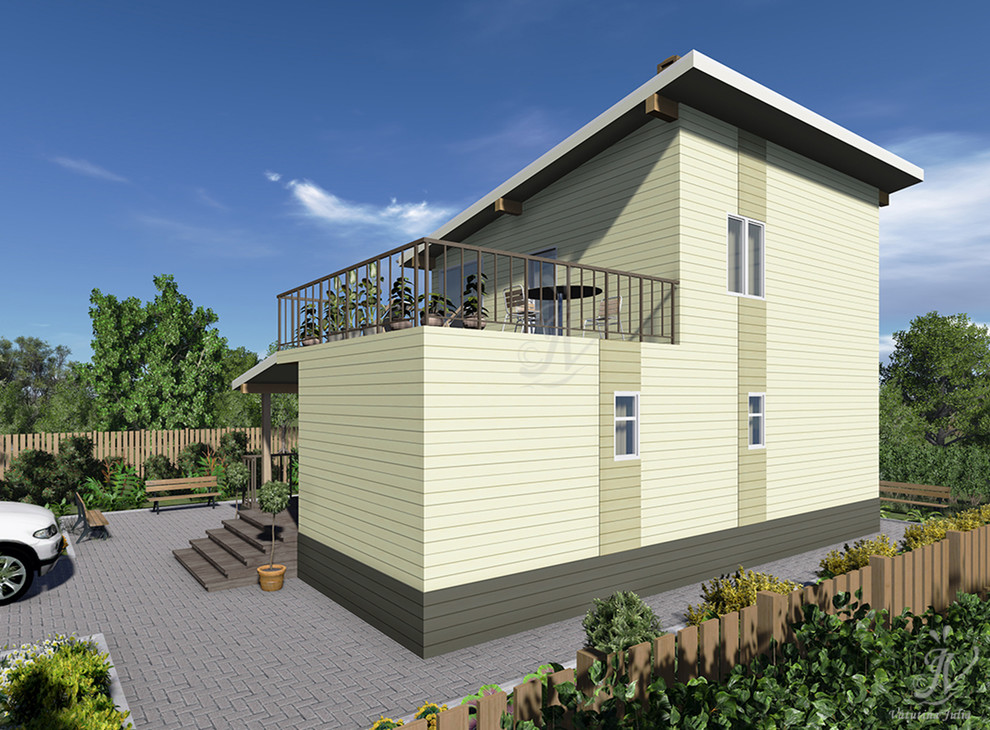 Эскизный проект ультрасовременного дома с плоской крышей в г. Чебоксары