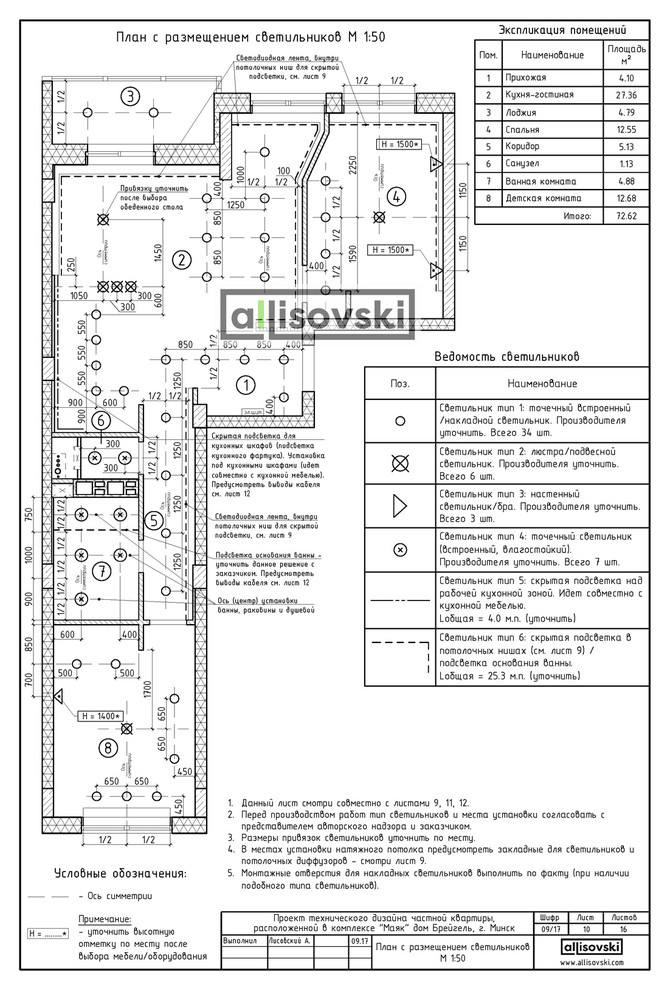 Проект технического дизайна для квартиры в Минске