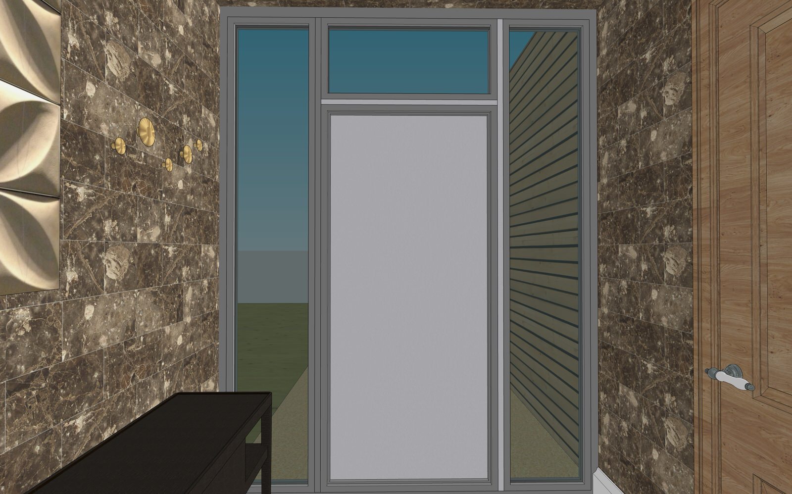 3D визуализация первого этажа дома