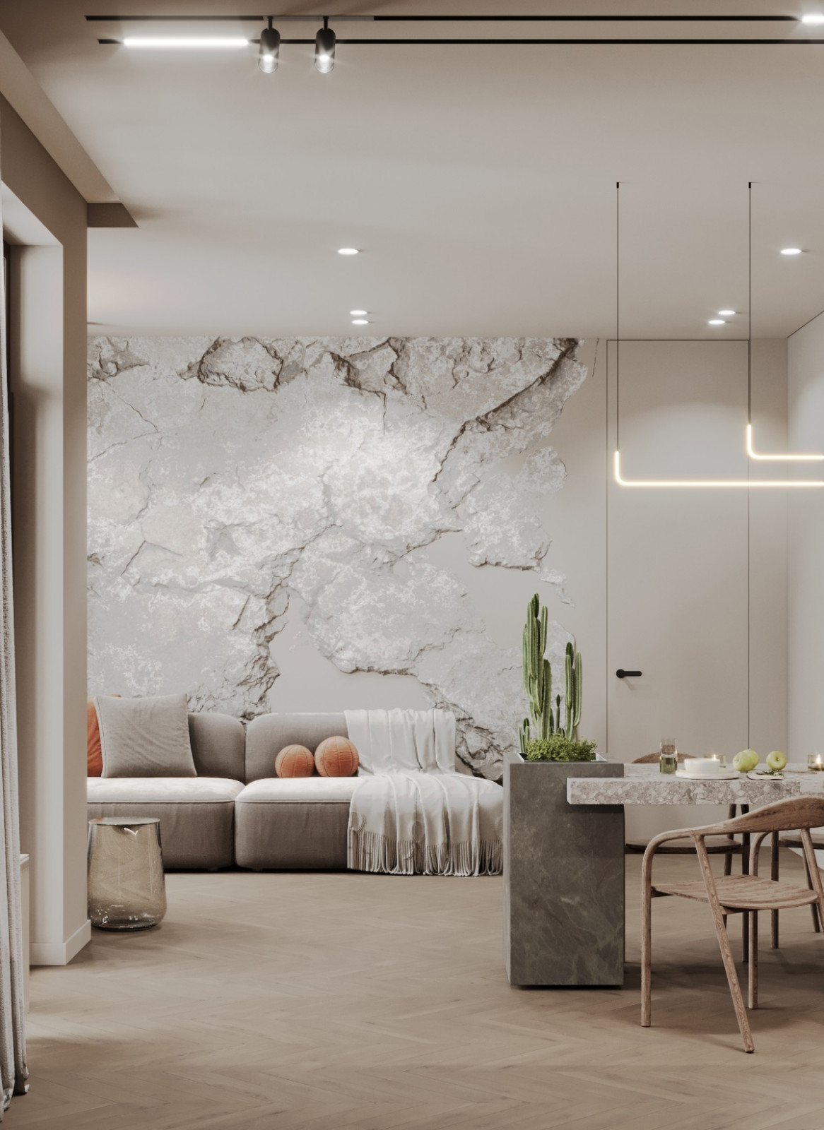 Обложка проекта: Двух комнатная квартира в стиле эко минимализм. 2023-24 г