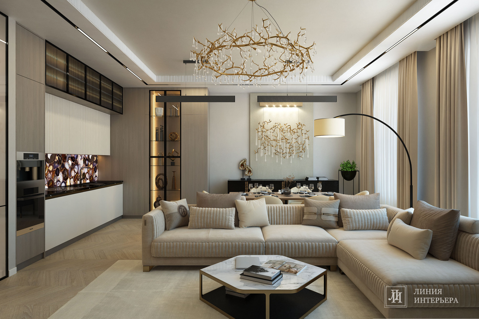 Обложка проекта: Дизайн гостиной в современном стиле
