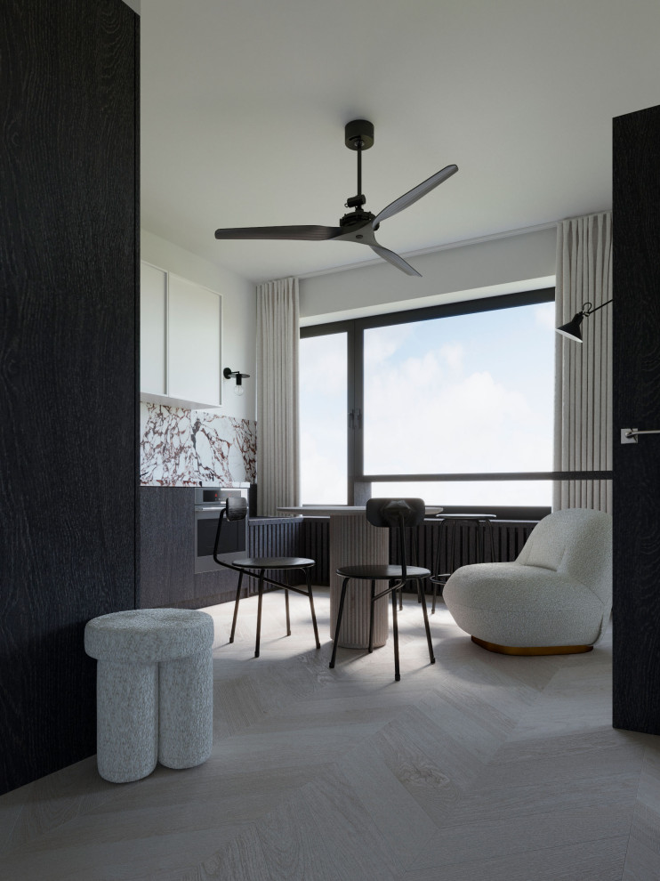 Обложка проекта: ЧЕРНО-БЕЛАЯ КВАРТИРА ДЛЯ ДЕВУШКИ