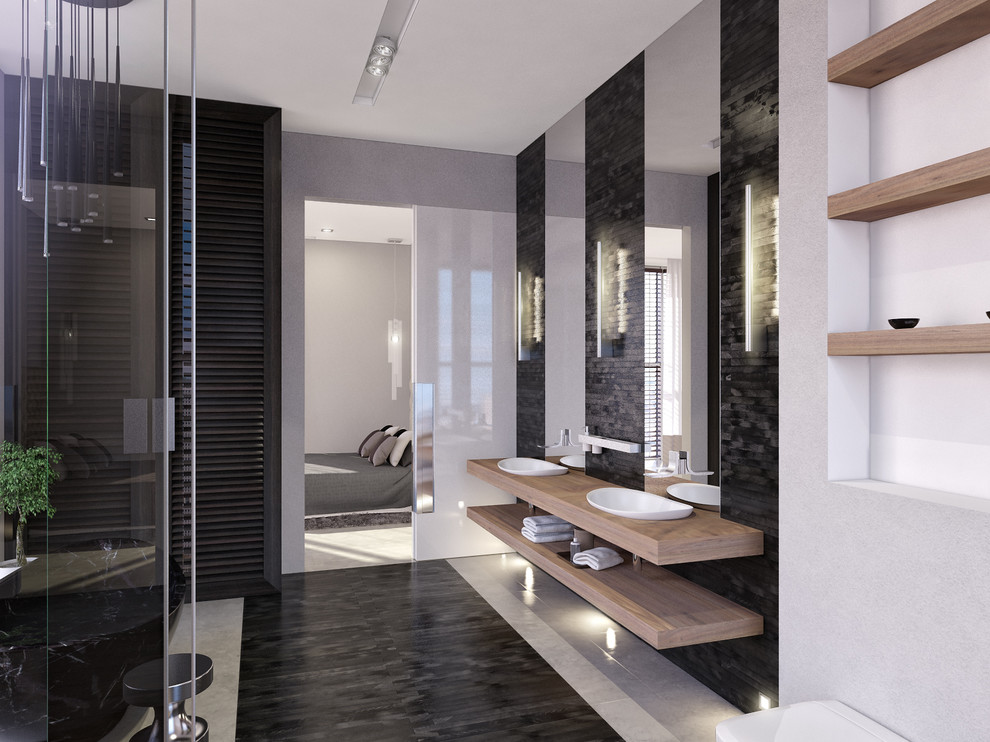 Апартаменты в Нью-Йорке, хозяйская ванная, вид от окна