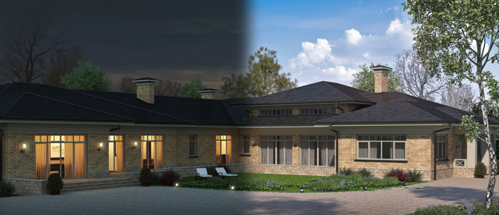 Загородный дом в одном уровне