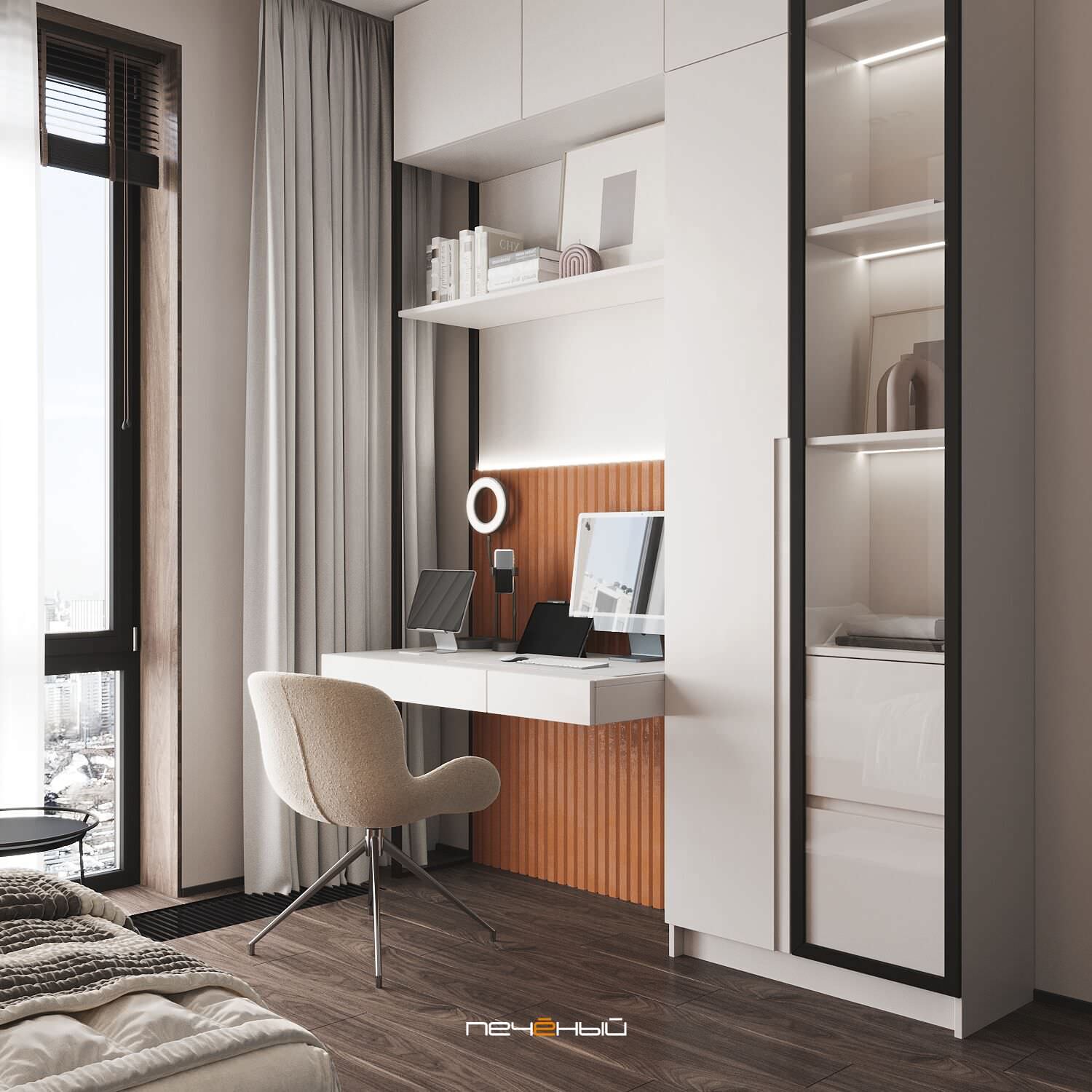 2024 Дизайн 3-комн. квартиры 54 м² в современном стиле, Москва, ЖК Время
