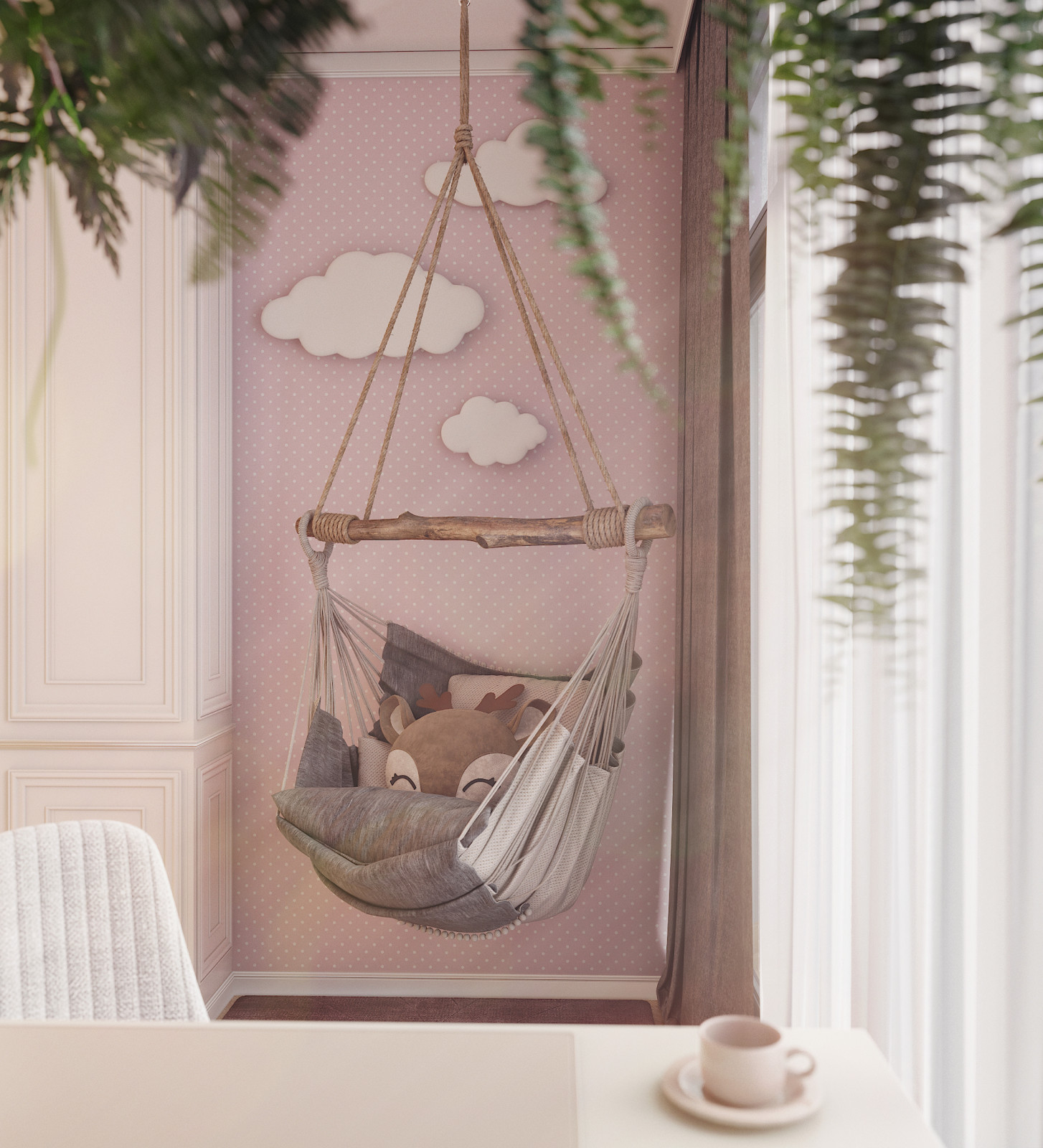 Дизайн-проект квартиры 120 кв.м.  Детская для девочки (старшая)