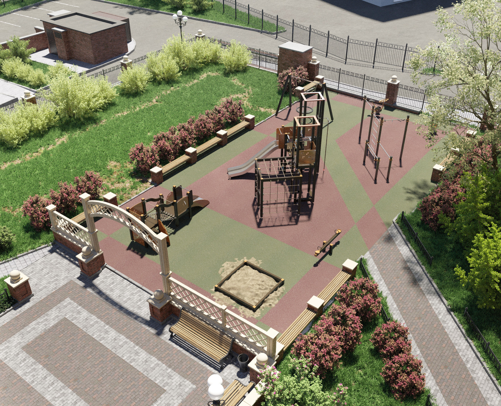 Благоустройство, ЖК "БУЛГАКОВ", СК "СТРИЖИ",Новосибирск